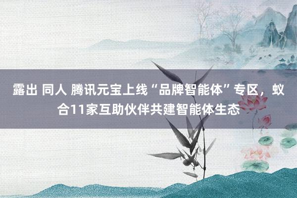 露出 同人 腾讯元宝上线“品牌智能体”专区，蚁合11家互助伙伴共建智能体生态