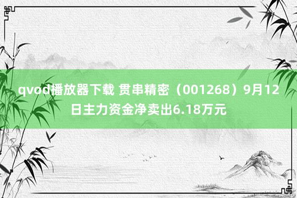 qvod播放器下载 贯串精密（001268）9月12日主力资金净卖出6.18万元