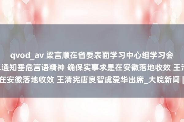 qvod_av 梁言顺在省委表面学习中心组学习会议上强调 全面准确把捏总通知垂危言语精神 确保实事求是在安徽落地收效 王清宪唐良智虞爱华出席_大皖新闻 | 安徽网
