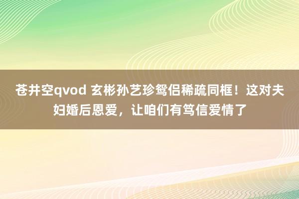 苍井空qvod 玄彬孙艺珍鸳侣稀疏同框!这对夫妇婚后恩爱,让咱们有笃信爱情了